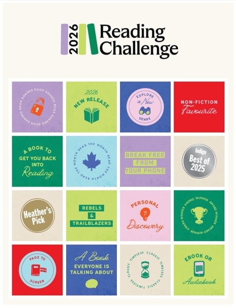 Bingo-Style Reading Initiatives : Indigo's 2026 Reading Challenge