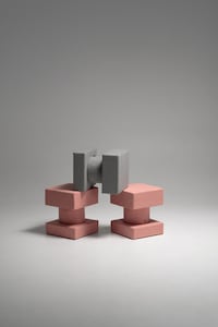 Geometric Upholstered Poufs Image 5