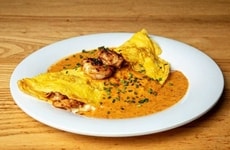 Cheesy Shrimp-Packed Omelets