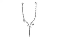 Silver Charmed Wired Earbuds Image 4
