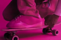 Neon Pink Felt Sneakers Image 2