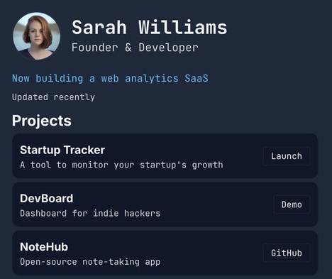 Developer Profile Cards