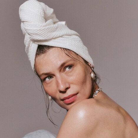 Waffle-Knit Hair Towels