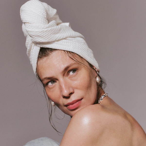 Waffle-Knit Hair Towels