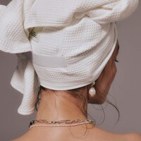Waffle-Knit Hair Towels Image 3