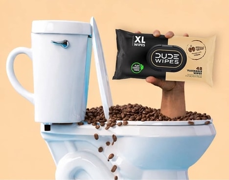 Coffee-Infused Flushable Wipes