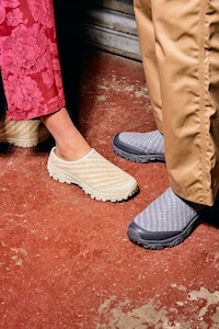 Seasonal Woven Leather Slides Image 4