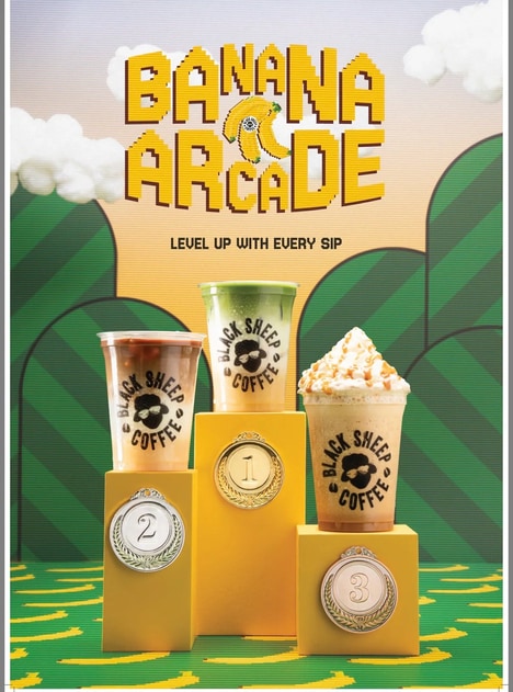 Banana-Themed Cafe Arcade Menus