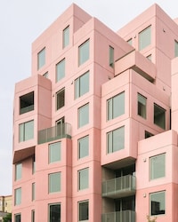 Pink Concrete Apartment Blocks Image 1