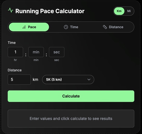 Pace Calculation Tools