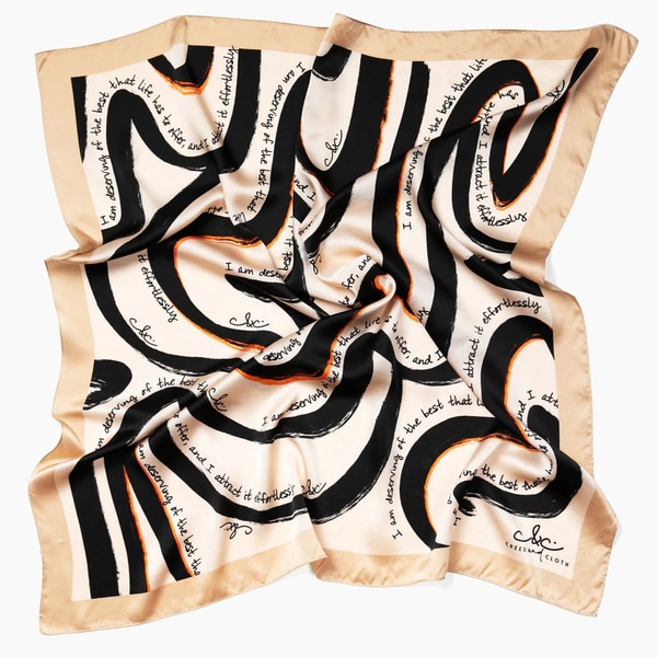Affirmation-Inspired Silk Scarves