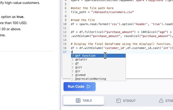 Online Coding Playgrounds: Spark Playground Lets Users Run PySpark Code ...