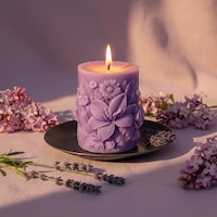 Sculpted Floral Beeswax Candles Image 2