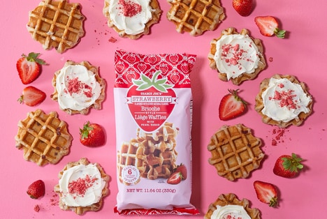 Strawberry Brioche Style Waffles