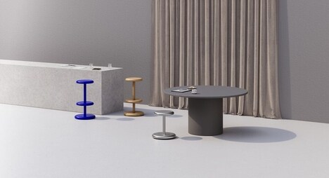 Wheeled Upholstered Stools