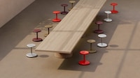 Wheeled Upholstered Stools Image 2