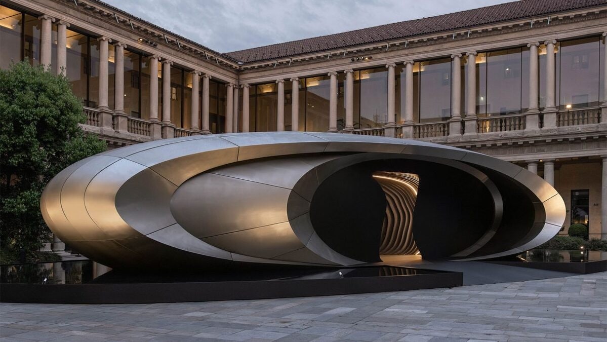 Reflective Architectural Artwork: Audi Origin by Zaha Hadid Architects ...