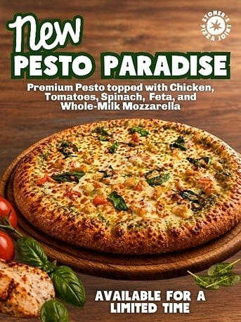 Pasta-Like Pesto-Topped Pizzas