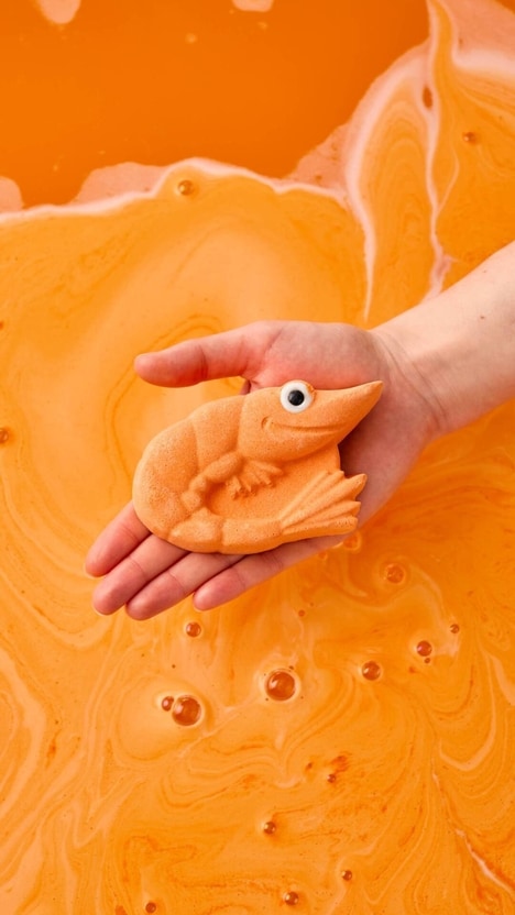 Shrimp-Shaped Bath Bombs