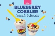 Layered Blueberry Cobbler Custards