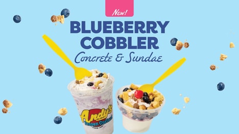 Layered Blueberry Cobbler Custards