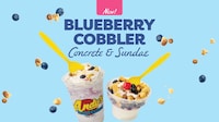 Layered Blueberry Cobbler Custards
