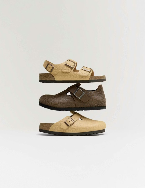 Tread-Embossed Leather Clogs