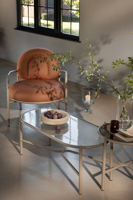 Upholstered Metal Armchairs