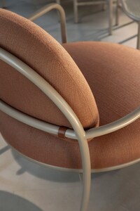 Upholstered Metal Armchairs Image 2