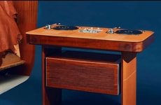 Mahogany Cowhide Consoles