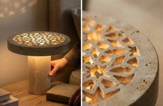 Geometric Stone Lamps