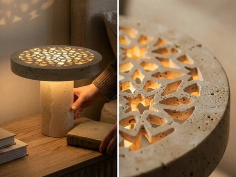 Geometric Stone Lamps