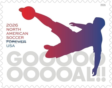 soccer-themed postal stamps