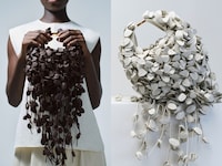 Handcrafted Leaf-Motif Handbags