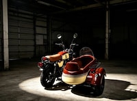Retro Cityscape Sidecar Motorcycles Image 3