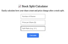 Stock Split Calculators