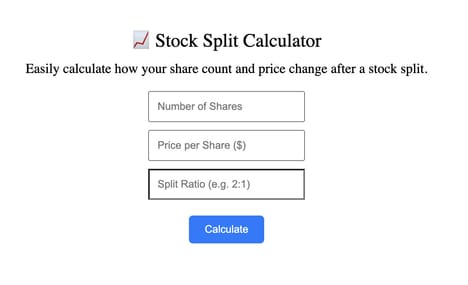 Stock Split Calculators
