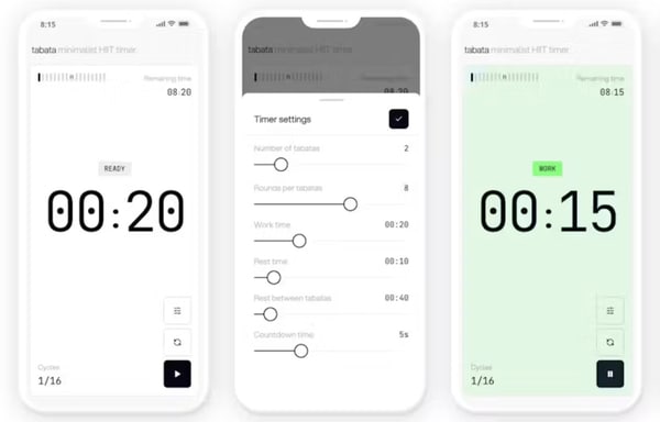 Customizable Tabata Workout Timers