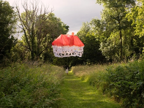 Bright Floating Textile Installations