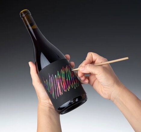 Rainbow Doodle Wine Labels