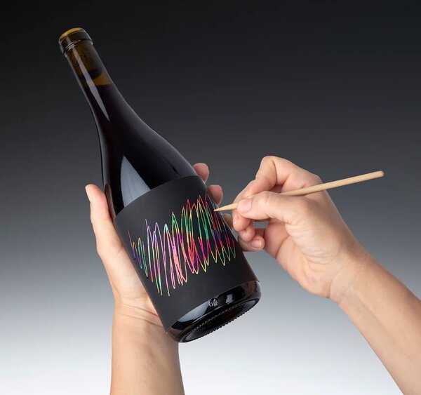 Rainbow Doodle Wine Labels