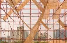Reclaimed Scaffolding Pavilions