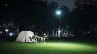 Hovering Campsite Drone Lights