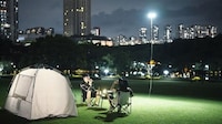 Hovering Campsite Drone Lights Image 2