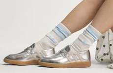Metallic Suede Slip-On Shoes