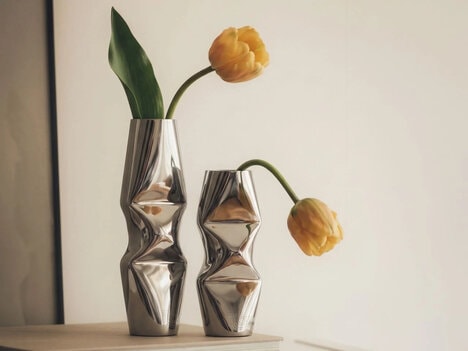 Chrome Steel Vases