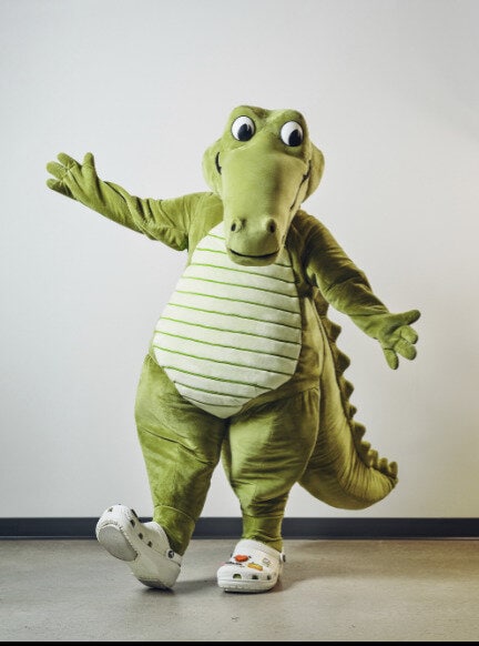 Footwear-Branded Anthropomorphic Crocodile Mascots