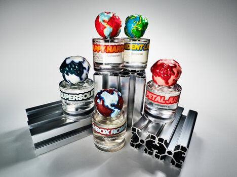 Globe-Capped Perfume Bottles