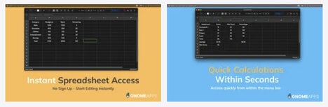 Menu Bar Spreadsheets