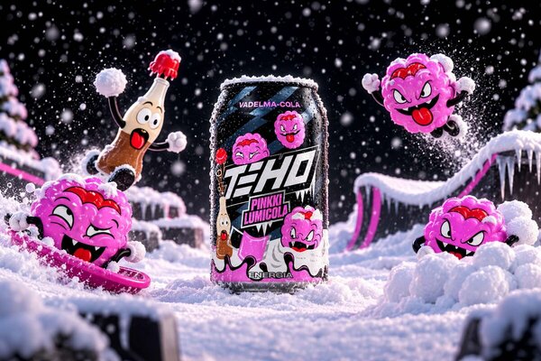 Seasonal Raspberry Cola Energy Drinks